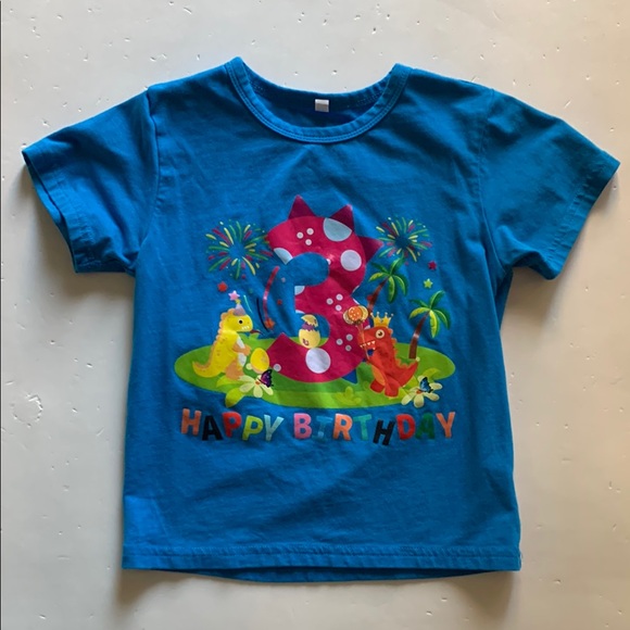 3rd Birthday Blue Dinosaur T-Shirt - Picture 1 of 2